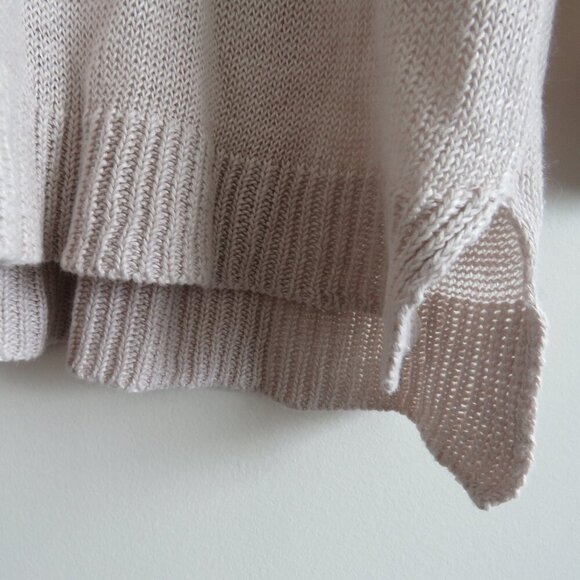 MARGARET O'LEARY 100% Linen Loose Fit Knit Sweater Neutral Tan Beachy - Size S - Picture 8 of 16